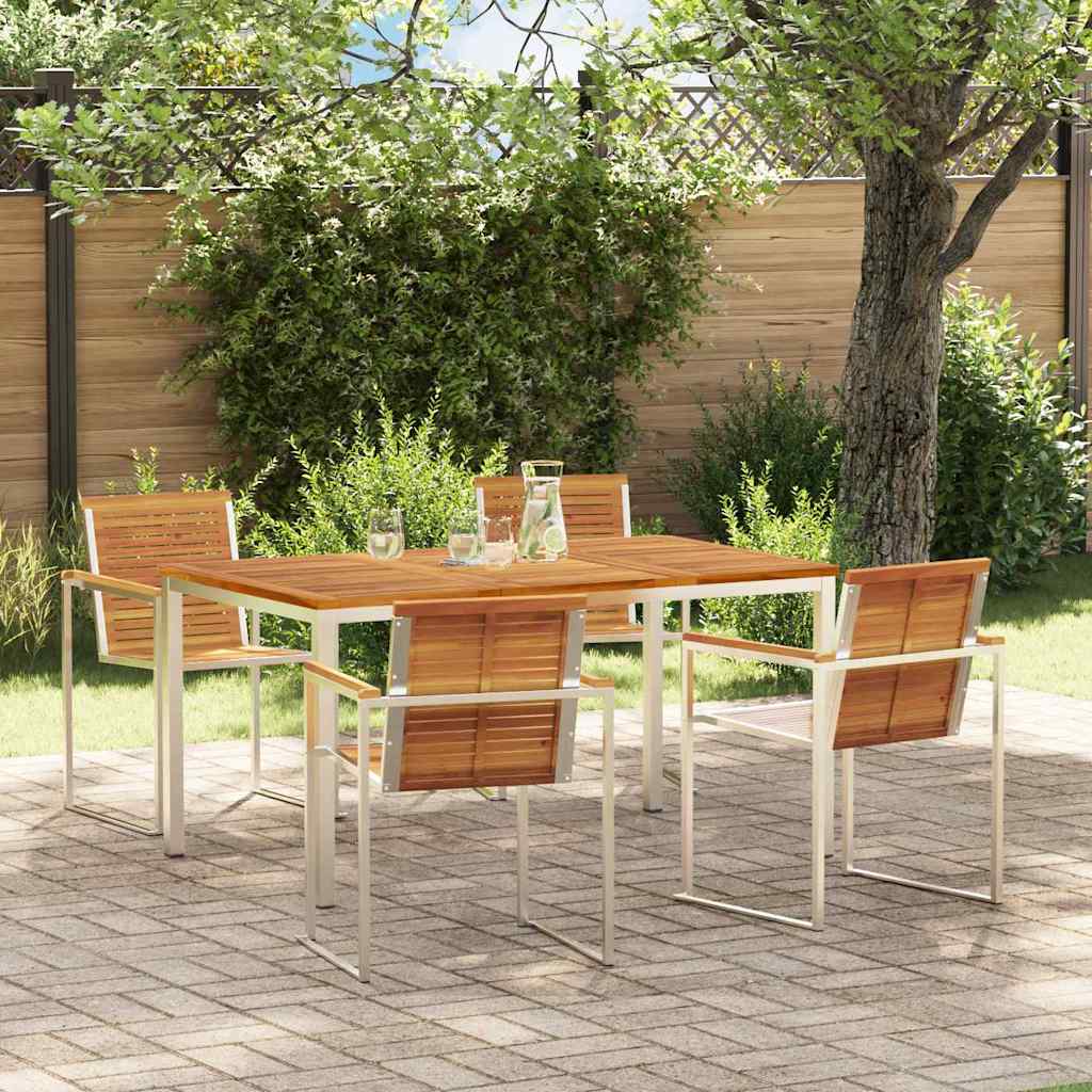 Conjunto de Comedor de Jardín 3 pcs Madera de Acacia Sólida