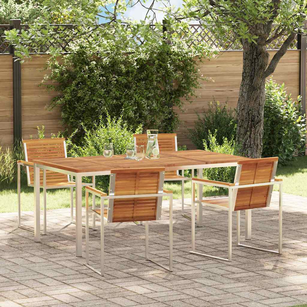 Conjunto de Comedor de Jardín 3 pcs Madera de Acacia Sólida