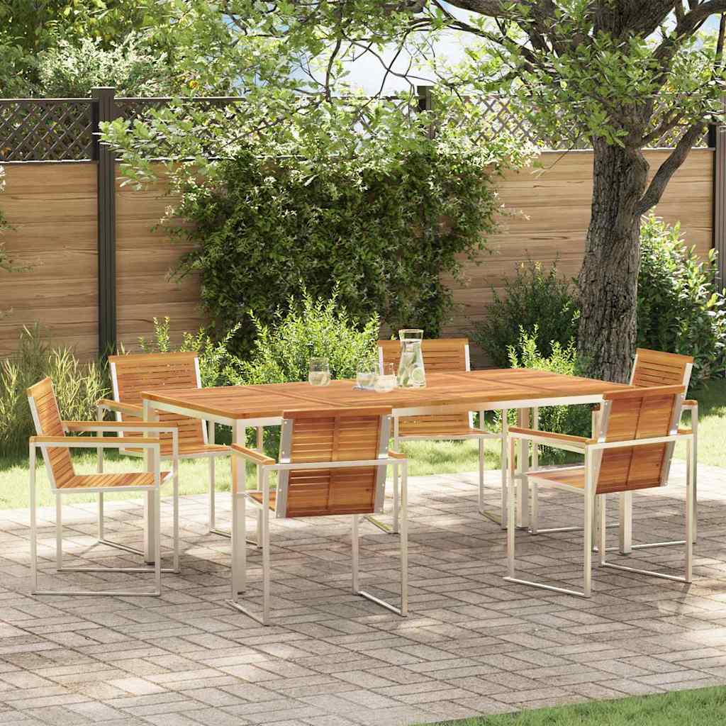 Conjunto de Comedor de Jardín 3 pcs Madera de Acacia Sólida
