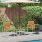 Tumbona 3 pcs Marrón Madera de Acacia Sólida