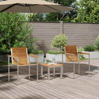 Tumbona 3 pcs Marrón Madera de Acacia Sólida