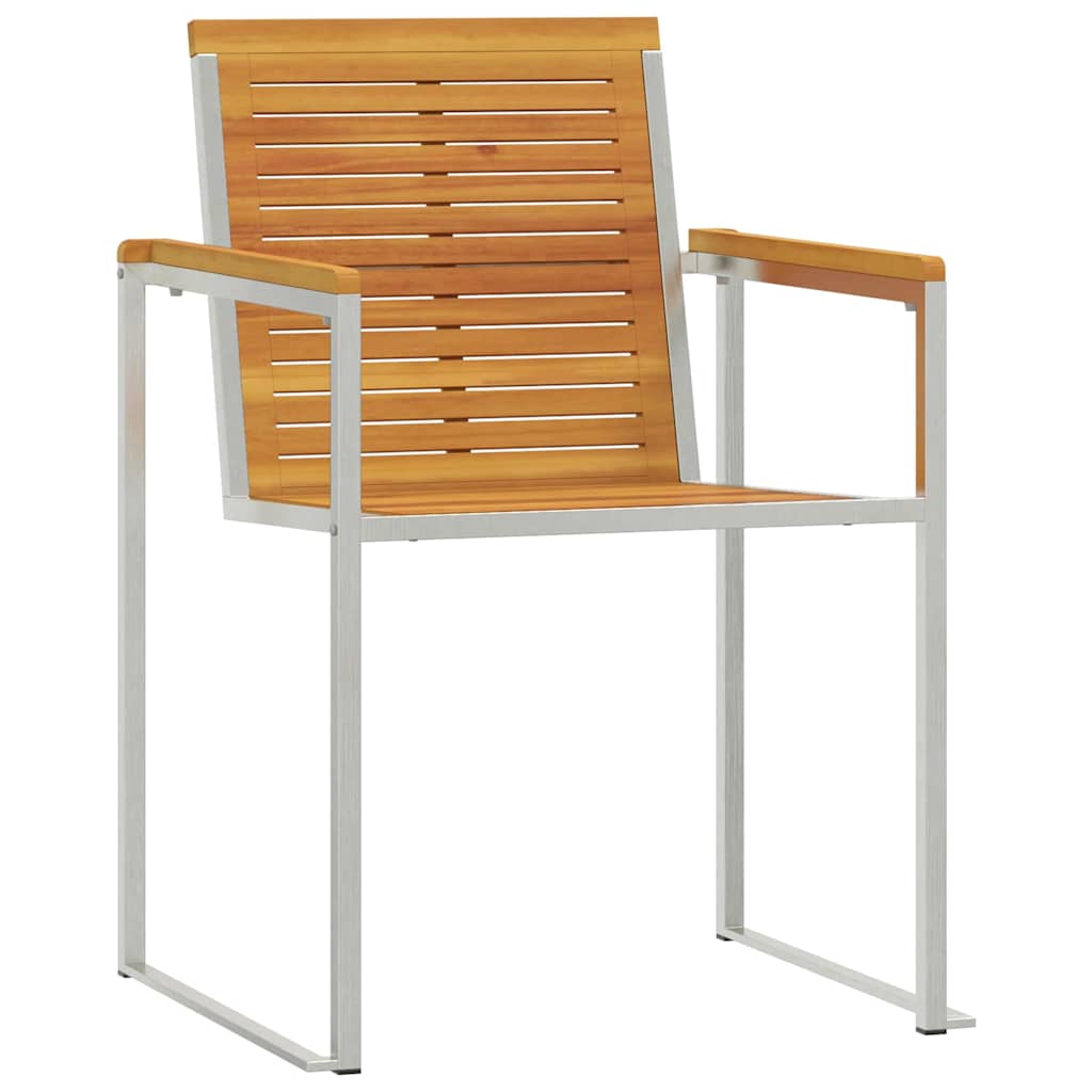 Tumbona 3 pcs Marrón Madera de Acacia Sólida