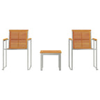 Tumbona 3 pcs Marrón Madera de Acacia Sólida