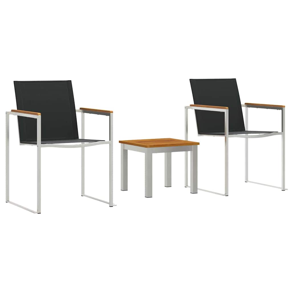 Conjunto de Comedor de Jardín 3 pcs Madera de Acacia Sólida