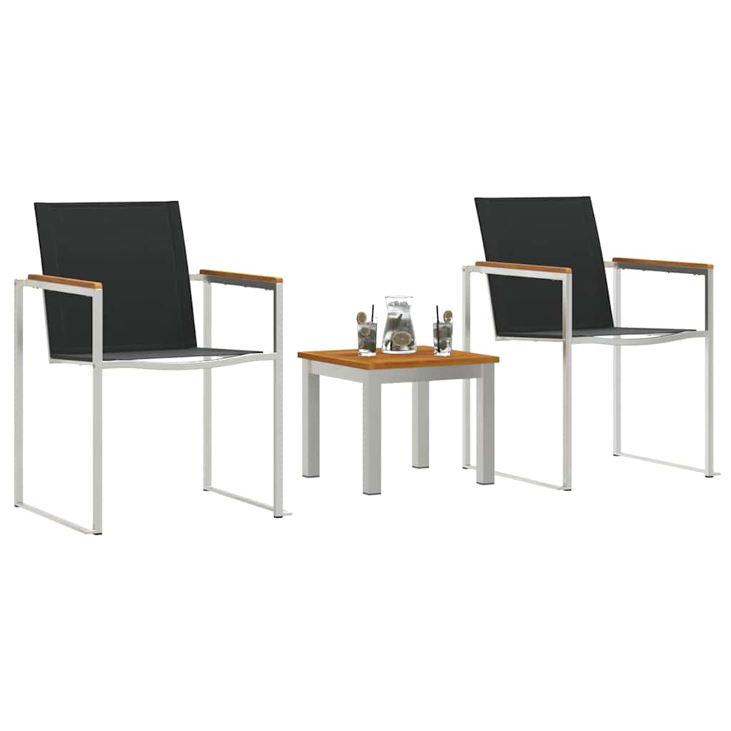 Conjunto de Comedor de Jardín 3 pcs Madera de Acacia Sólida