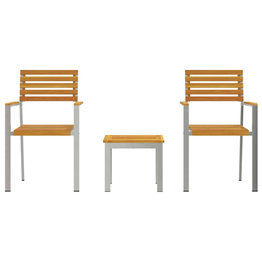 Conjunto de Comedor de Jardín 3 pcs Madera de Acacia Sólida