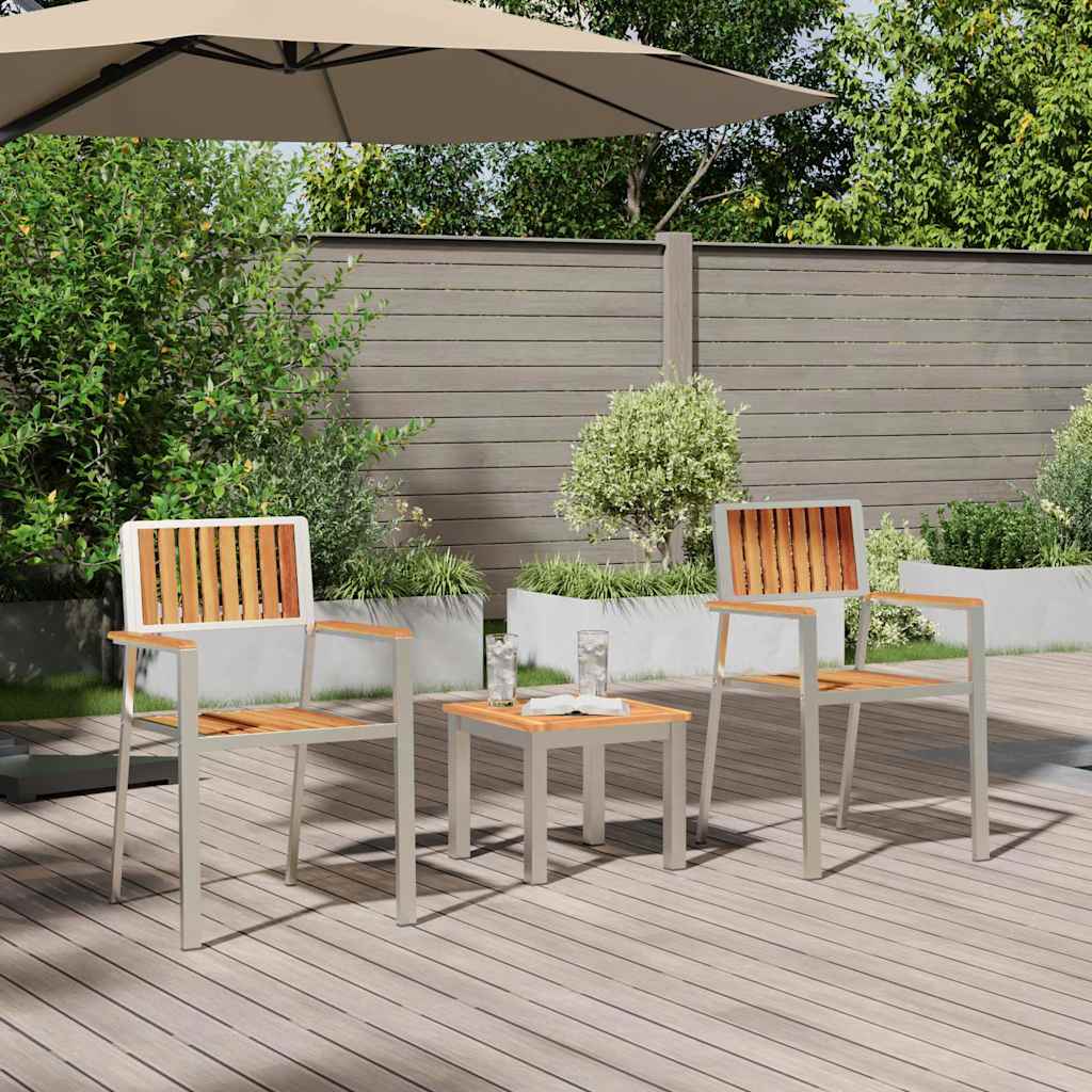 Conjunto de Comedor de Jardín 3 pcs Madera de Acacia Sólida