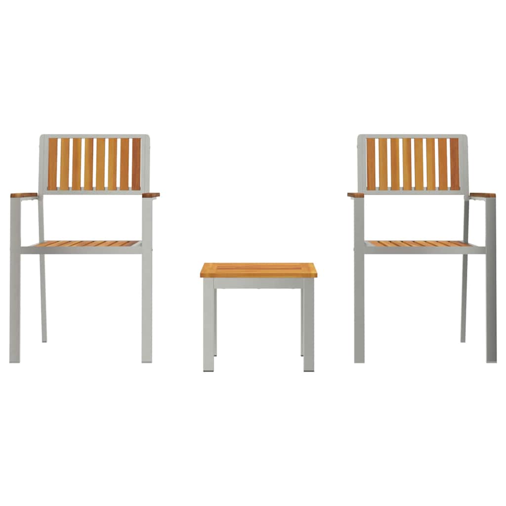 Conjunto de Comedor de Jardín 3 pcs Madera de Acacia Sólida