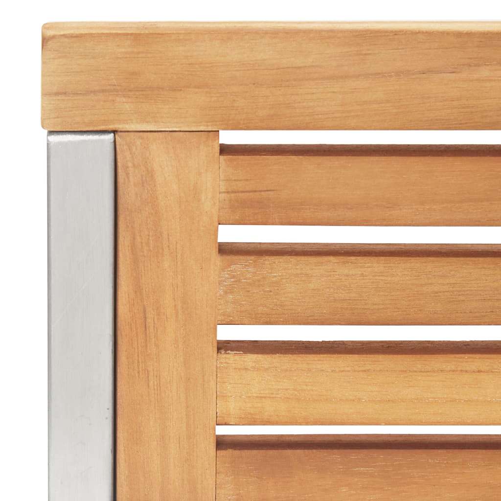 Tumbona 3 pcs Marrón Madera de teca maciza