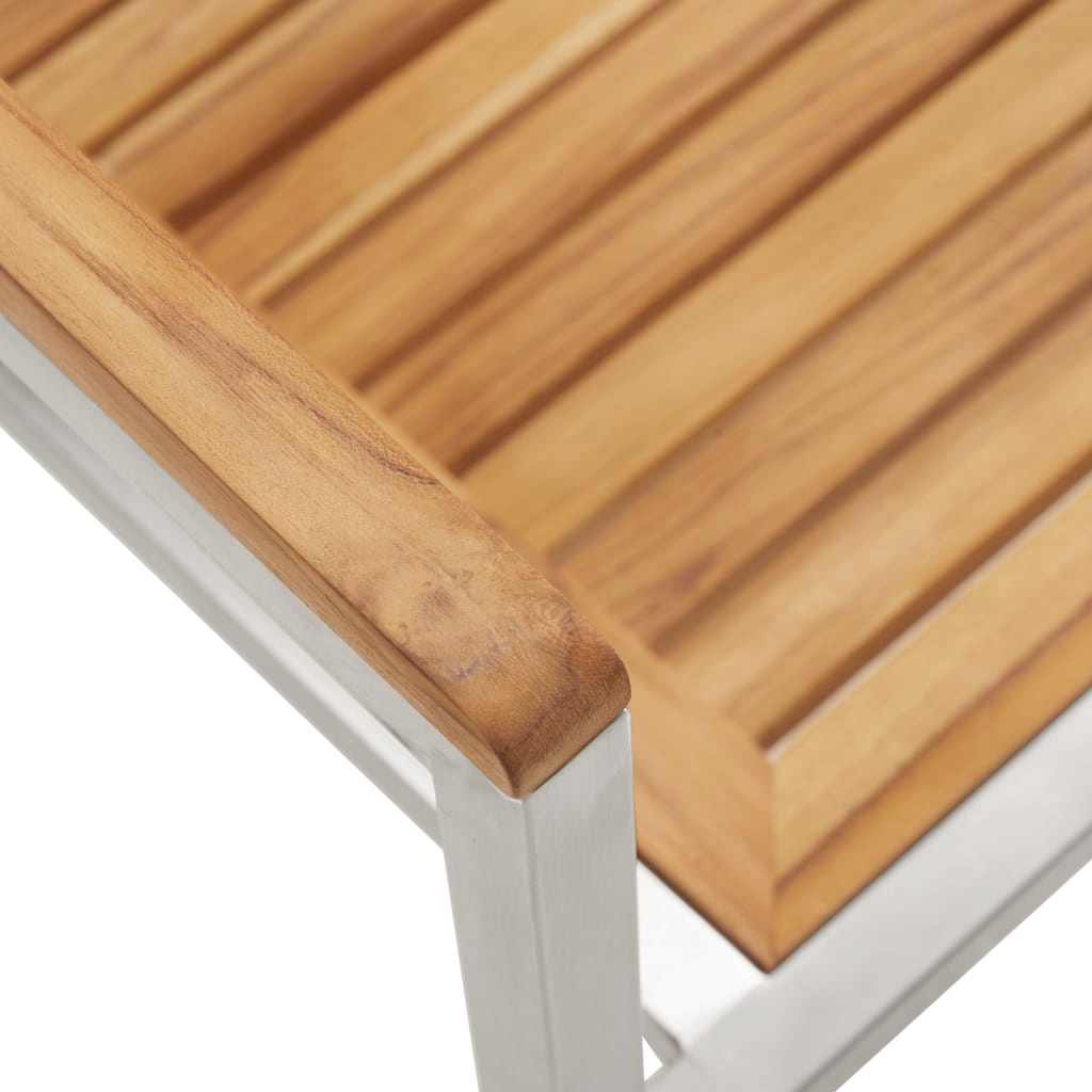 Tumbona 3 pcs Marrón Madera de teca maciza