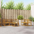 Conjunto de sofás de exterior 6 pcs Natural
