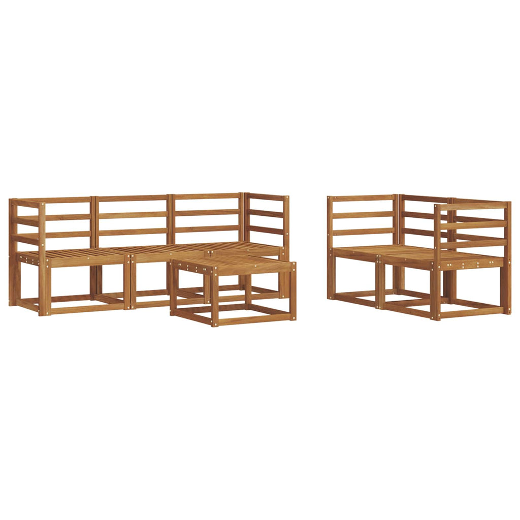 Conjunto de sofás de exterior 6 pcs Natural