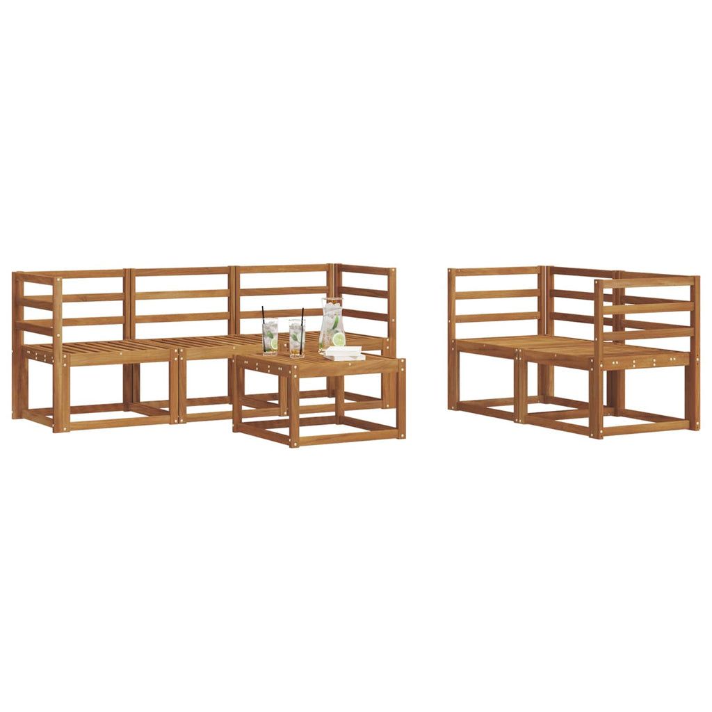 Conjunto de sofás de exterior 6 pcs Natural