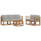 Conjunto de sofás de exterior 6 pcs Gris Natural y Claro