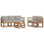 Conjunto de sofás de exterior 6 pcs Gris Natural y Claro