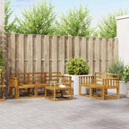 Conjunto de sofás de exterior 6 pcs Natural