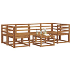 Conjunto de sofás de exterior 7 pcs Natural