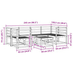 Conjunto de sofás de exterior 7 pcs Natural