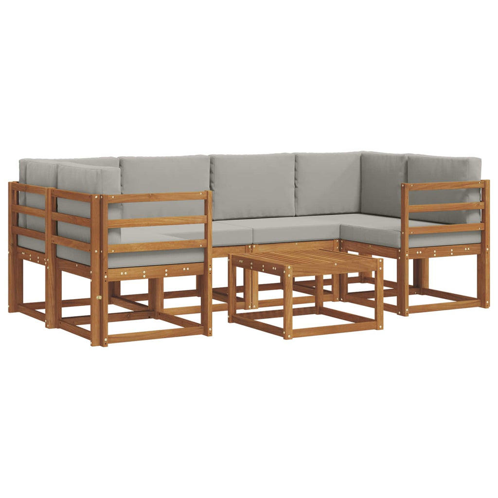 Conjunto de sofás de exterior 7 pcs Gris Natural y Claro