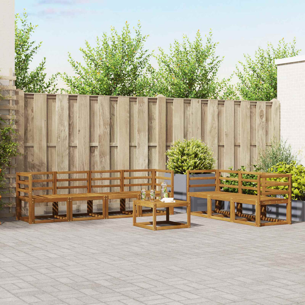 Conjunto de sofás de exterior 8 pcs Natural