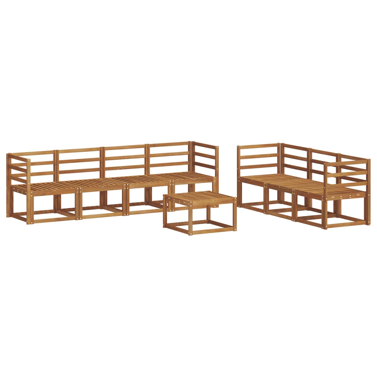 Conjunto de sofás de exterior 8 pcs Natural