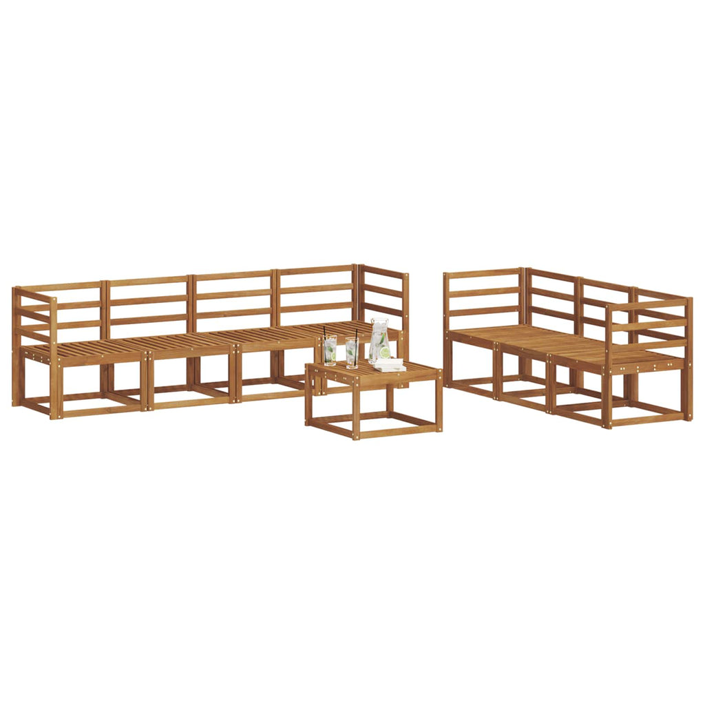Conjunto de sofás de exterior 8 pcs Natural