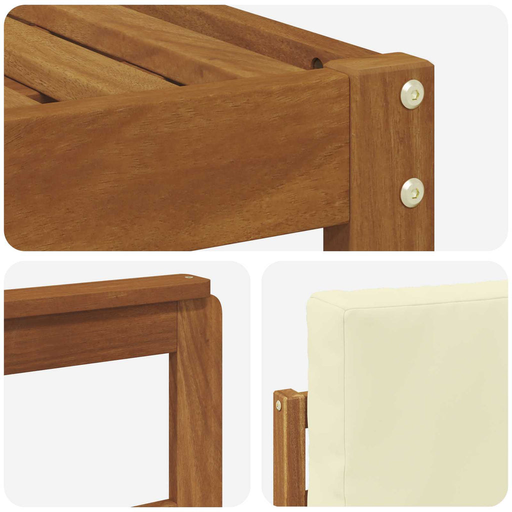 Conjunto de sofás de exterior con cojín 8 pcs Natural y Crema