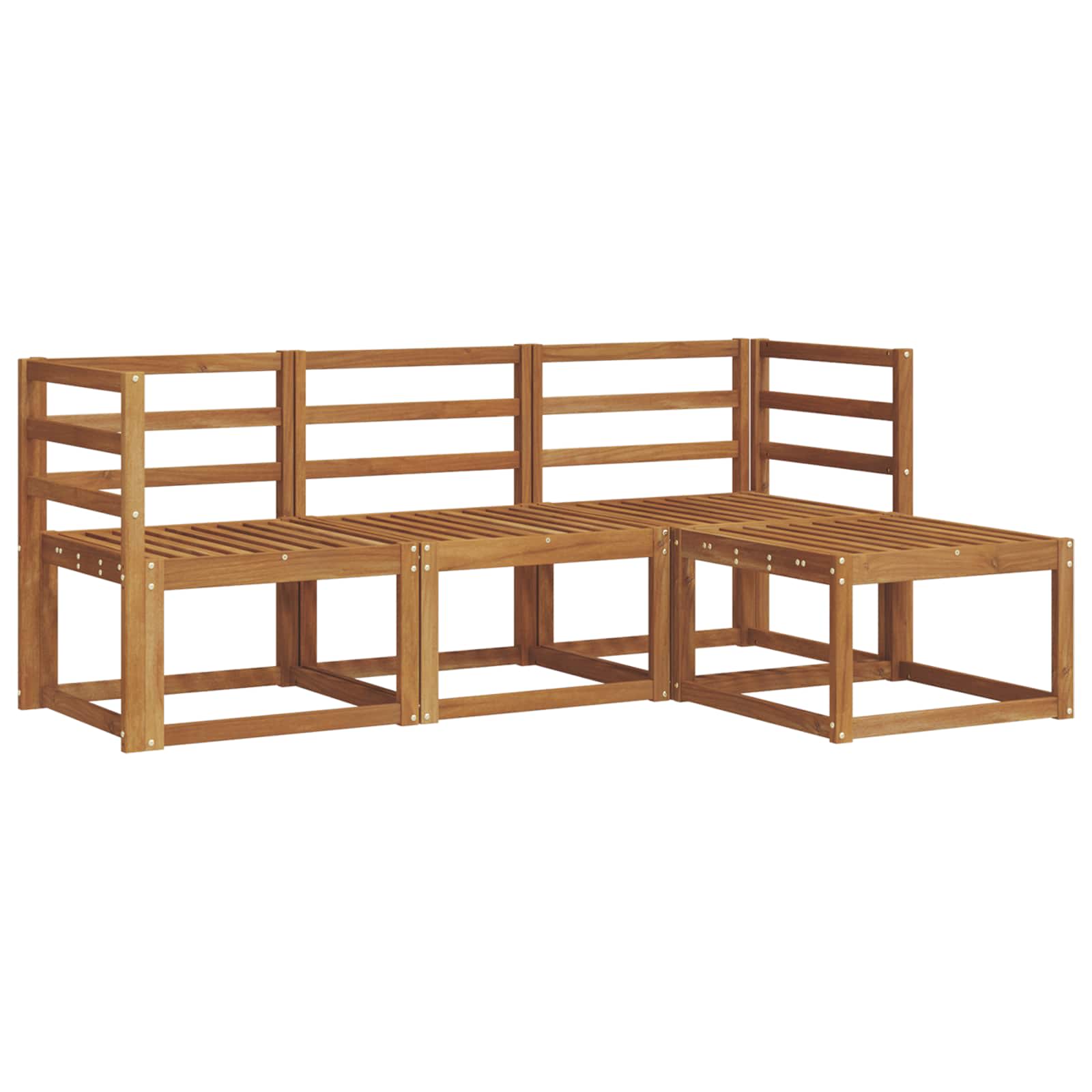 Conjunto de sofás de exterior 4 pcs Natural