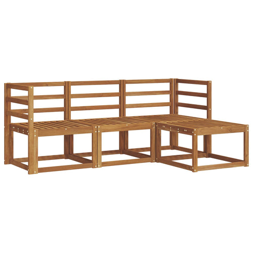 Conjunto de sofá de exterior 4 pçs Natural