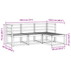 Conjunto de sofás de exterior 4 pcs Natural