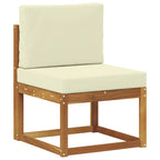 Conjunto de sofás de exterior con cojín 4 pcs Natural y Crema