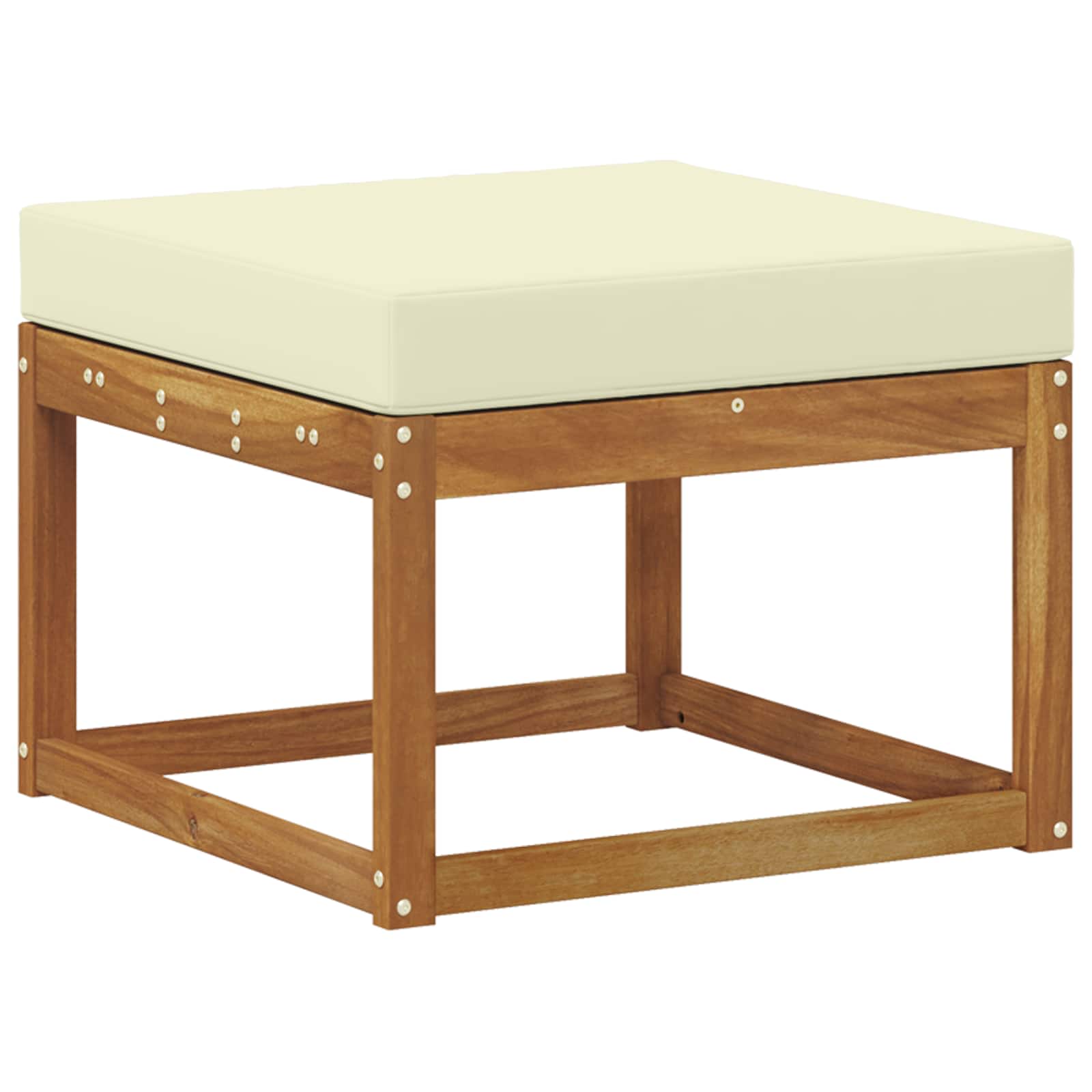 Conjunto de sofás de exterior con cojín 4 pcs Natural y Crema