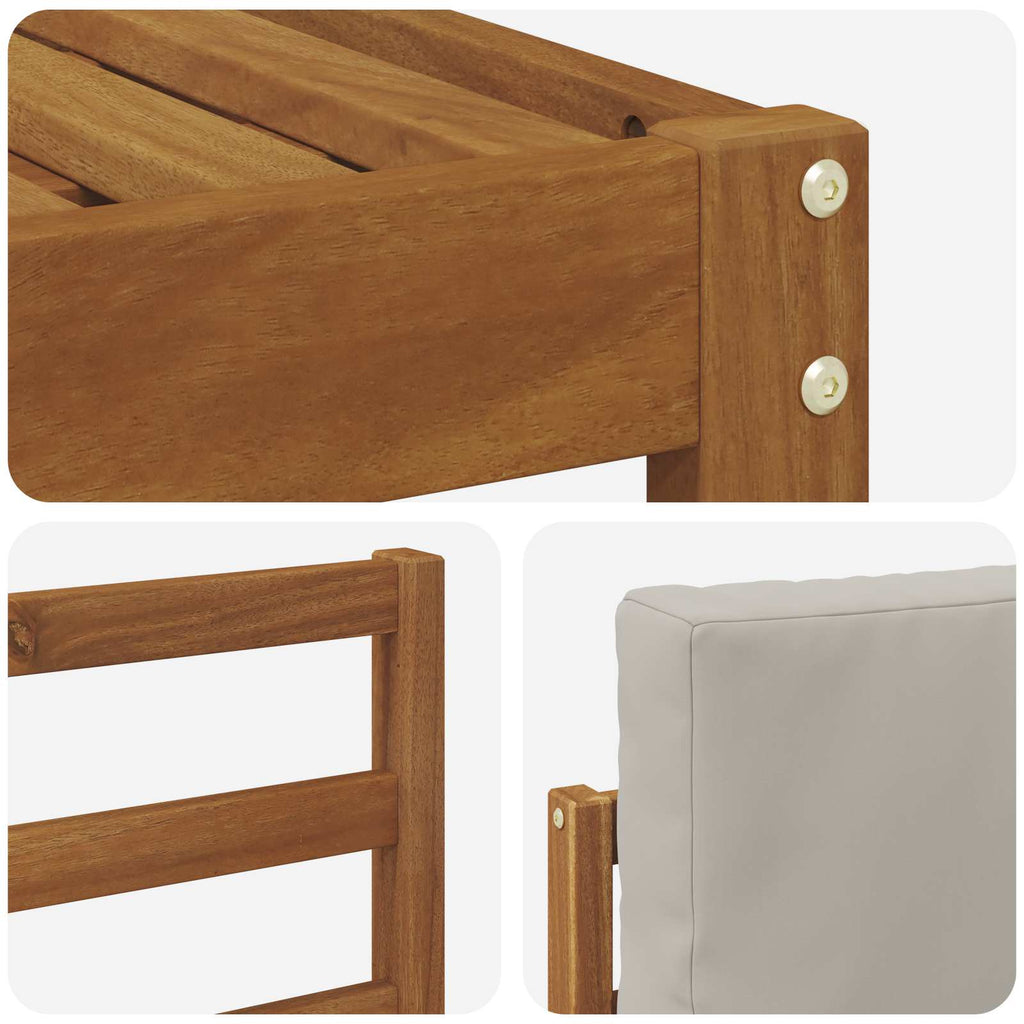 Conjunto de sofás de exterior 4 pcs Gris Natural y Claro