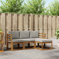 Conjunto de sofás de exterior 4 pcs Gris Natural y Claro