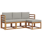 Conjunto de sofás de exterior 4 pcs Gris Natural y Claro