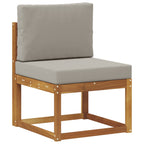 Conjunto de sofás de exterior 4 pcs Gris Natural y Claro