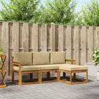 Conjunto de sofás de exterior con cojín 4 pcs Natural