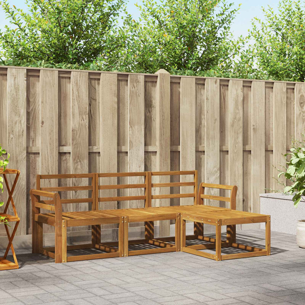 Conjunto de sofás de exterior 4 pcs Natural