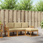 Conjunto de sofás de exterior con cojín 4 pcs Natural