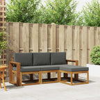 Conjunto de sofás de exterior 4 pcs Natural