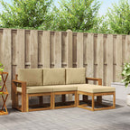 Conjunto de sofás de exterior con cojín 4 pcs Natural