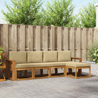 Conjunto de sofás de exterior con cojín 10 pcs Blanco y Crema