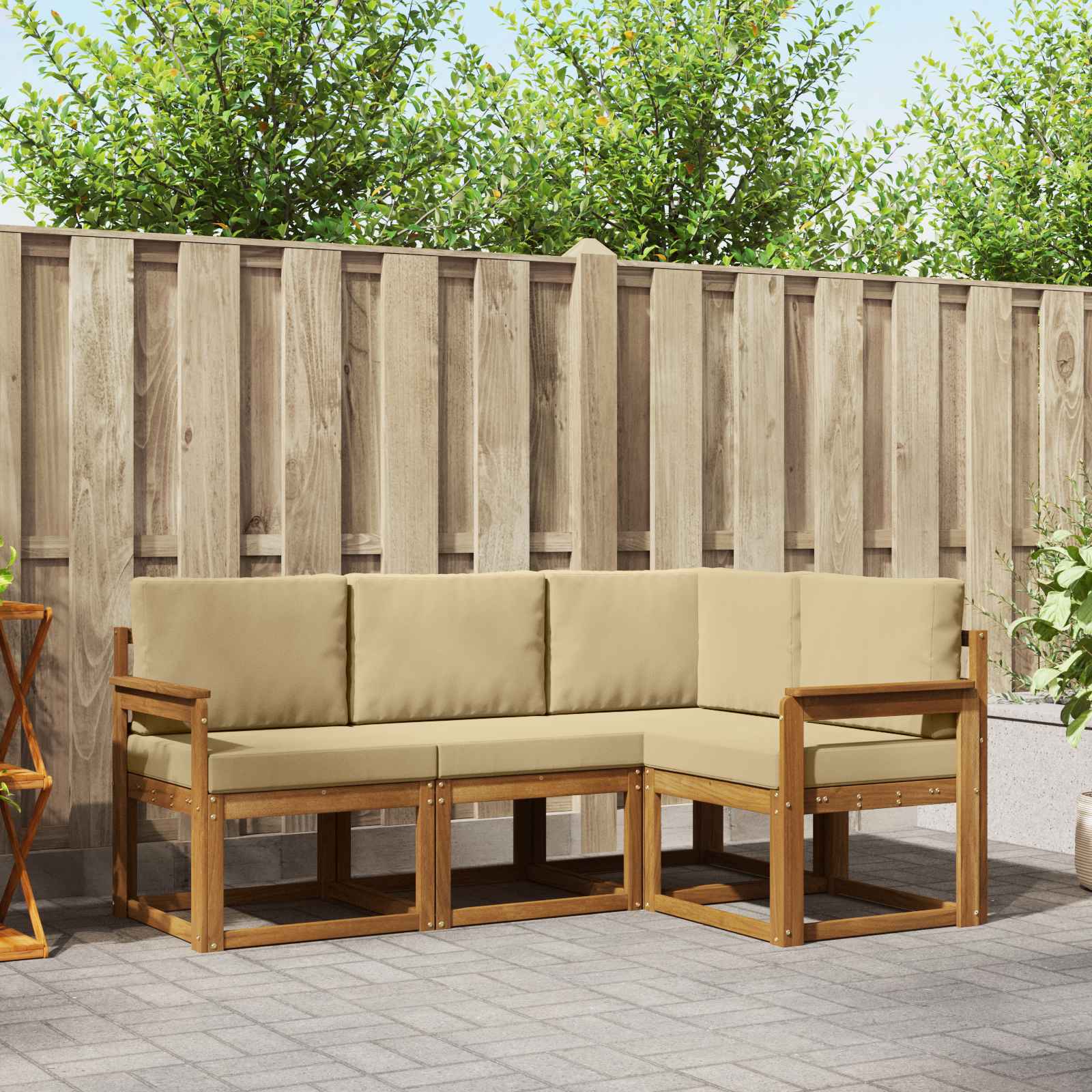 Conjunto de sofás de exterior 7 pcs Blanco y Antracita