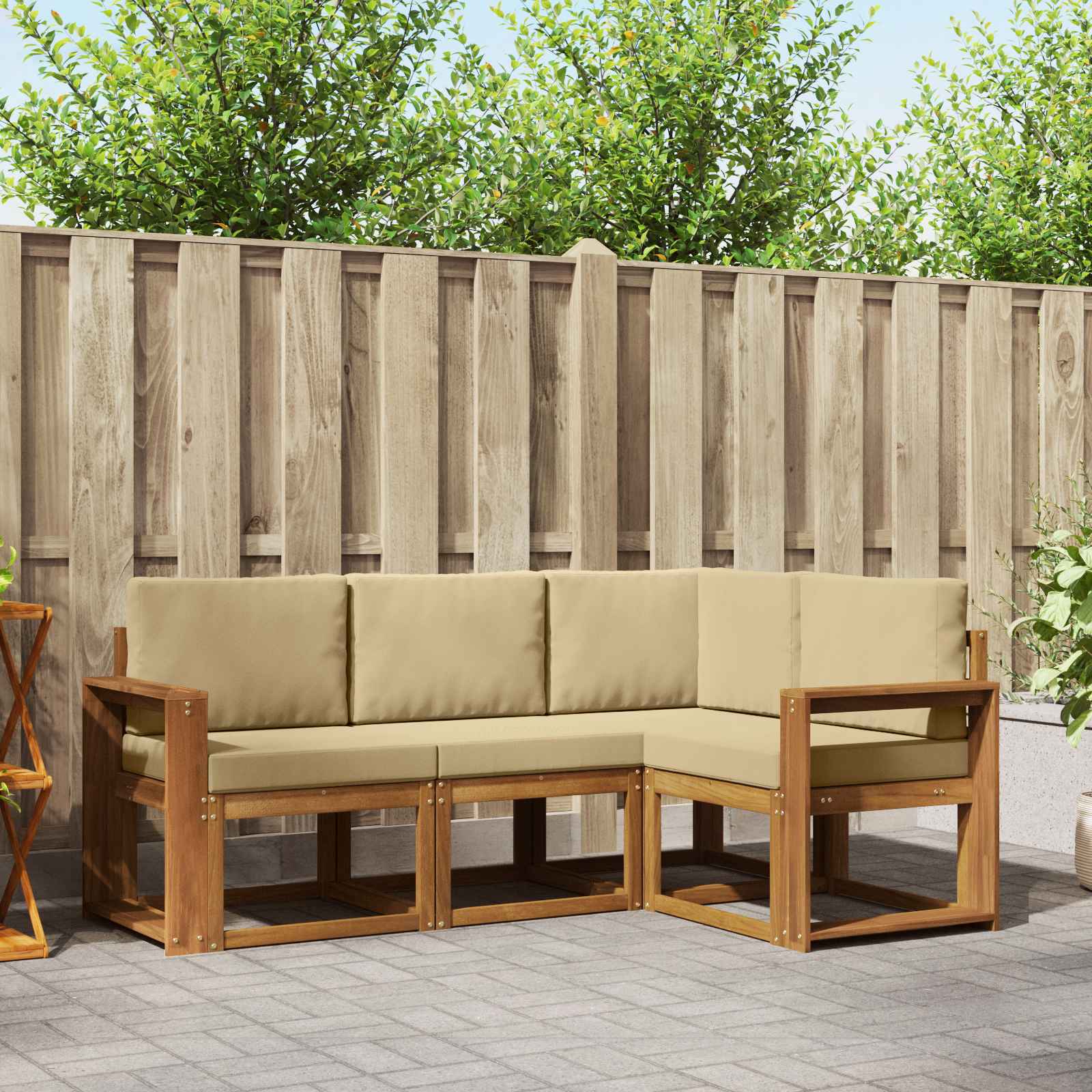 Conjunto de sofás de exterior 7 pcs Blanco y Antracita