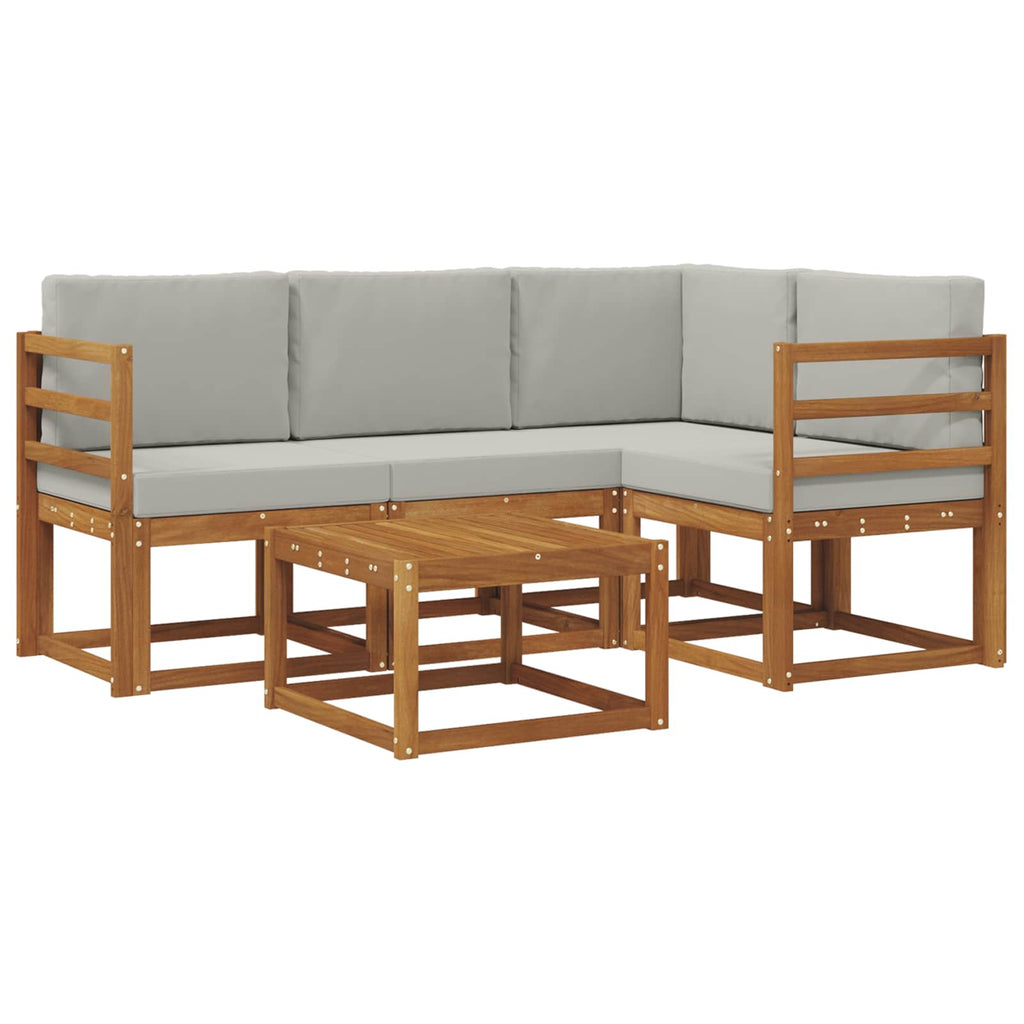 Conjunto de sofás de exterior 5 pcs Gris Natural y Claro