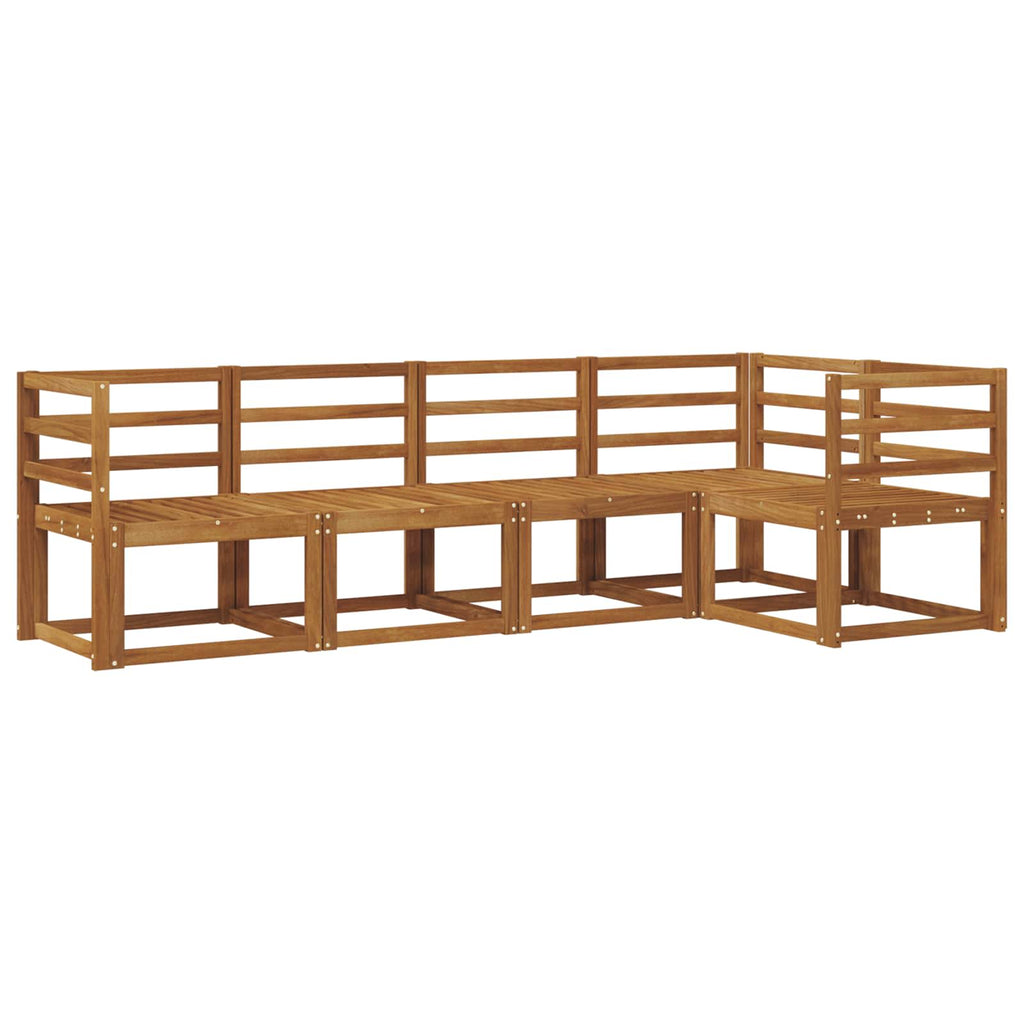 Conjunto de sofás de exterior 5 pcs Natural