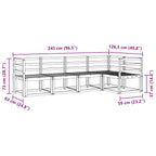Conjunto de sofás de exterior 5 pcs Natural