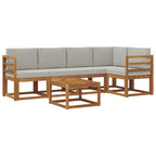 Conjunto de sofás de exterior 6 pcs Gris Natural y Claro