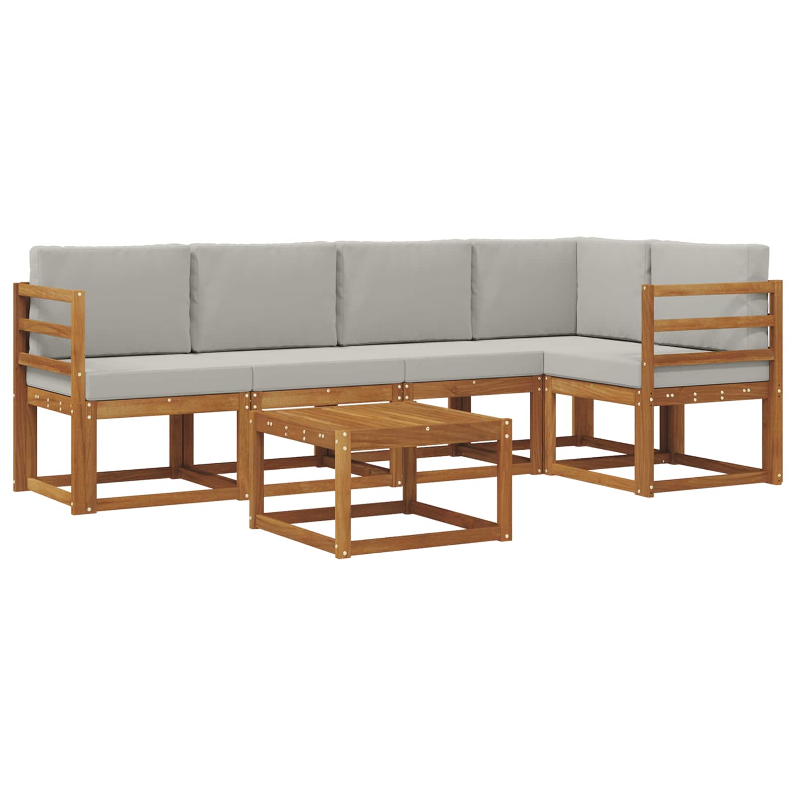 Conjunto de sofás de exterior 6 pcs Gris Natural y Claro