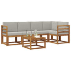 Conjunto de sofás de exterior 6 pcs Gris Natural y Claro